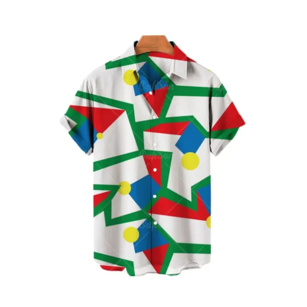 Camisas masculina de manga curta estilo havaiano, blusa solta e respirável, tendência de praia fresca, impressa em 3D, elegante, casual. - Image 19