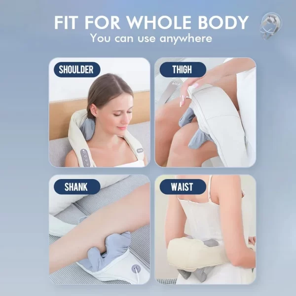 Aparelho de Massagem Elétrica Acupressão Xaile, Pescoço, Ombro, Costas, Wireles Calor Automático, Músculo, Trapézio, Travesseiro Cervical, Perna, Corpo - Image 3