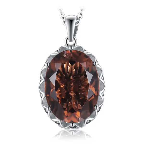 Colar de pingente feminino, JewelryPalace-925 Sterling, De Prata, Enorme 8CT, Natural Smoky Quartz, Sem Corrente - Image 7