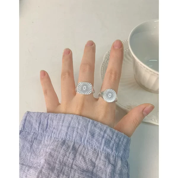 Anel de prata ajustável feminino, S'STEEL 925, Quadrados, Promessa de Luxo, Produtos Acessórios Jóias - Image 6