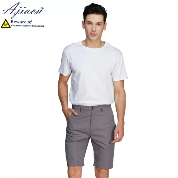 Bermuda masculina, Genuíno anti-radiação eletromagnética terno feito sob encomenda shorts veículos novos da energia, 5g comunicação blindagem terno.