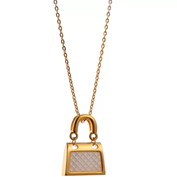 Colar feminino, Fritillaria White Shell, Real Ouro 18K, em forma de bolsa, Elegante, Clássico, Romântico, Joalheria Fina, Fofa, AU750 - Image 5