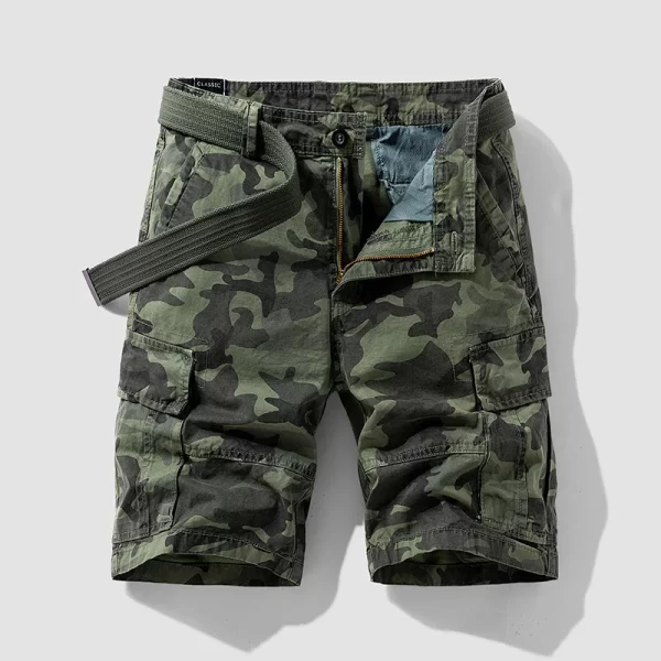Bermuda/Calções masculino de algodão multi bolsos, sólido, secagem rápida, ao ar livre, respirável, militar, verão, moda masculina, quente. - Image 21
