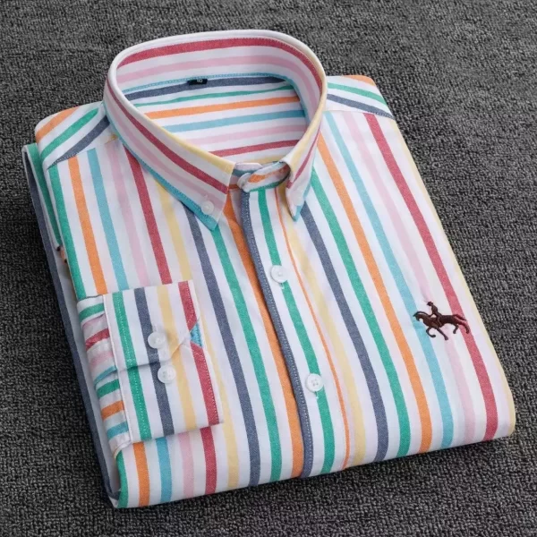 Camisas masculina formal slim fit, plus size, camisas de manga comprida para escritório, roupas, 100% algodão, novo - Image 24