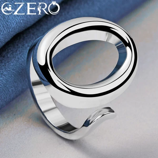 Anel unissex, 925 Sterling Silver Classic Circle O Ring Ajustável,  de Natal, de Casamento, Moda Partido Charme Jóias. - Image 3