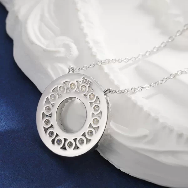 Colar pingente feminino, TBCYD-Duplo Círculo Moissanite, S925 Corrente Pescoço de Prata, Jóias de Luxo Presente, Cor D, Certificado GRA, 1.4CT - Image 5