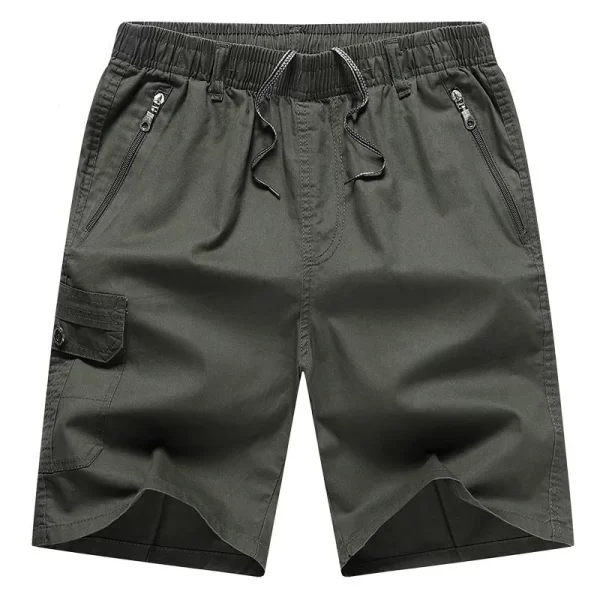 Shorts casuais de algodão puro masculino, elástico na cintura, cordão, bolso com zíper, estampa solta, tamanho grande, shorts esportivos azuis, moda praia, verão - Image 8