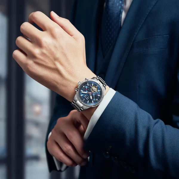 Relógio de pulso automático masculino, Oblvlo, de aço tourbillon, super luminosa relógios à prova d água CM-T - Image 5