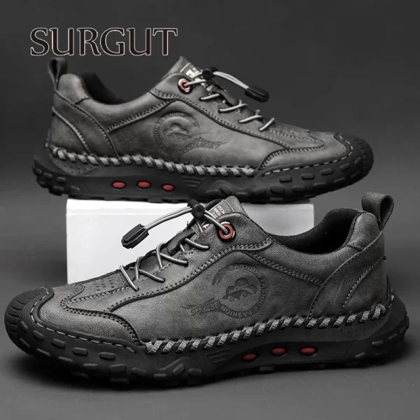 Sapatos masculino de couro, Surgut-sapatos casuais, feitos à mão, respiráveis, macios, bons para o trabalho - Image 8