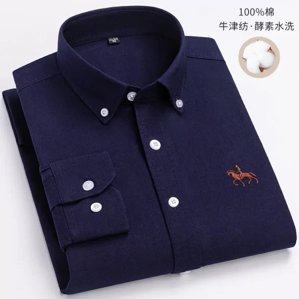 Camisas masculina formal slim fit, plus size, camisas de manga comprida para escritório, roupas, 100% algodão, novo - Image 8