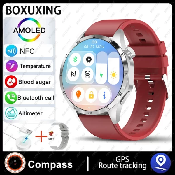 Relógio de pulso masculino, GT4 Pro Smartwatch, Rastreador GPS, Tela HD 360x360, Chamada Bluetooth, Frequência Cardíaca, NFC, Novo, Huawei, Xiaomi, 360 - Image 12