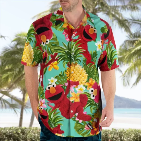 Camisas masculina casual floral havaiana cartoon,  de manga curta 3D de grandes dimensões para praia, moda, verão - Image 4