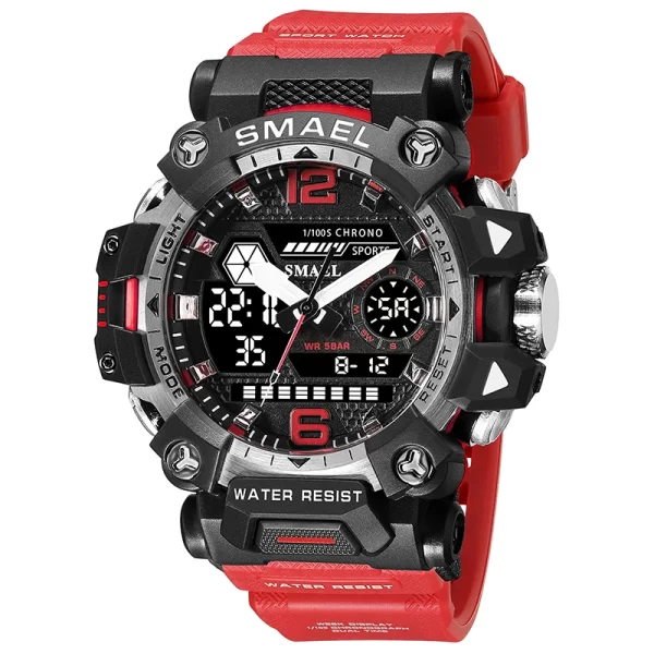 Relógio de pulso masculino, desportivo, impermeável, SMAEL, ecrã duplo, quartzo, LED, militar, digital, 50m, 8072 - Image 9