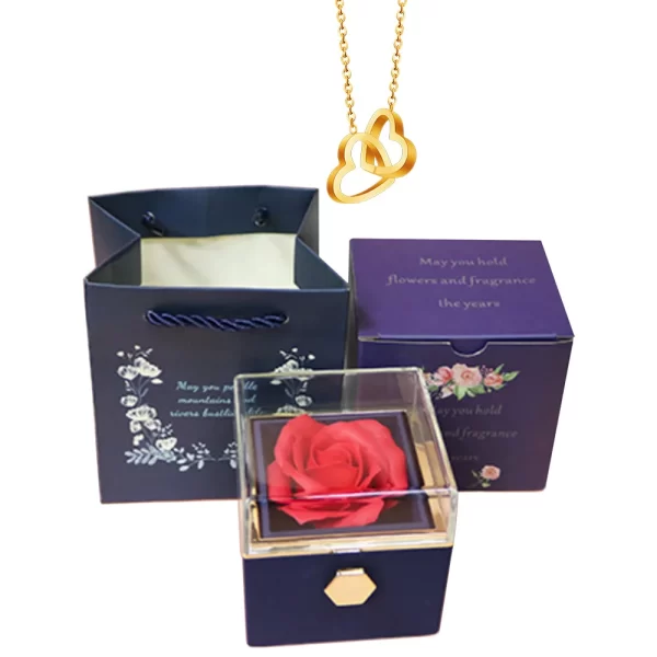 Colar Gravado Coração, Rotating Rose Box, Eternamente Preservado. - Image 17