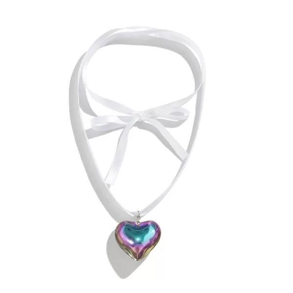 Colar de vidro, moda Jóias Coração, Charm Coração Pingente Colares Clavícula Cadeia para Namorada Casal Aniversário Presente - Image 27
