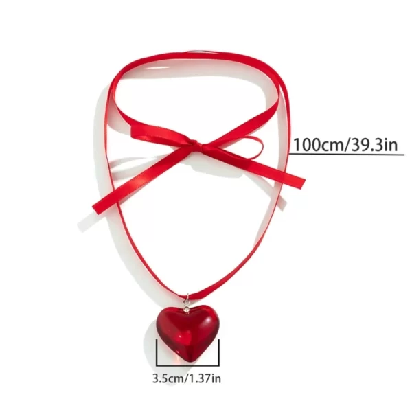 Colar de vidro, moda Jóias Coração, Charm Coração Pingente Colares Clavícula Cadeia para Namorada Casal Aniversário Presente - Image 24