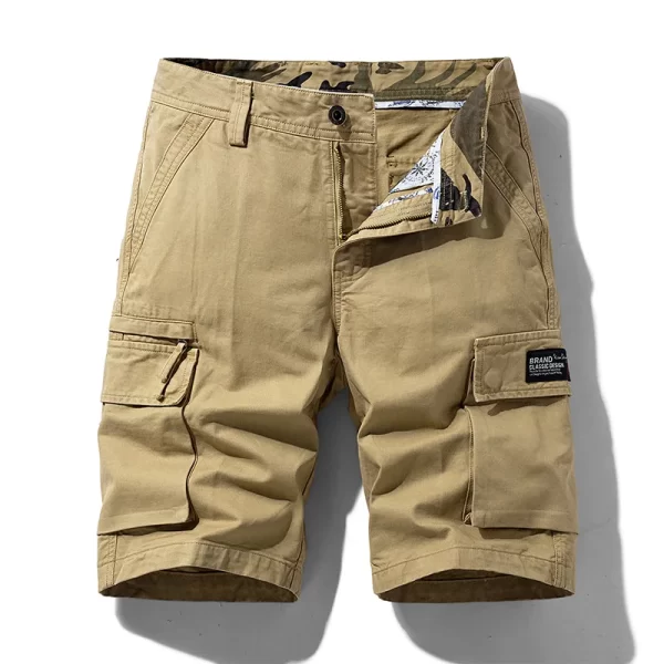 Bermuda/Calções masculino de algodão multi bolsos, sólido, secagem rápida, ao ar livre, respirável, militar, verão, moda masculina, quente. - Image 24