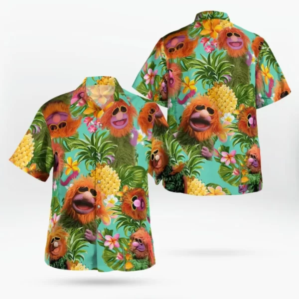 Camisas masculina casual floral havaiana cartoon,  de manga curta 3D de grandes dimensões para praia, moda, verão - Image 24