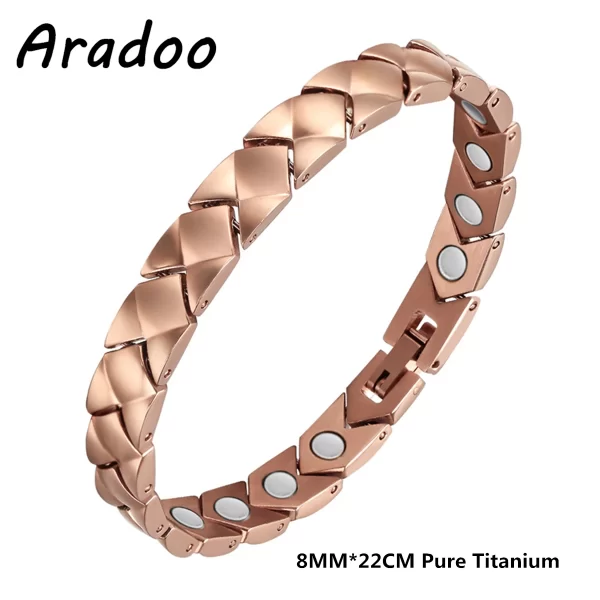 Pulseira/Bracelete, masculino, magnético do emagrecimento do aço Titanium, braceletes anti-radiação da terapia. - Image 17