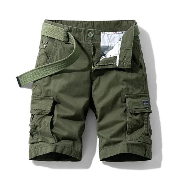 Bermuda/Calções masculino de algodão multi bolsos, sólido, secagem rápida, ao ar livre, respirável, militar, verão, moda masculina, quente. - Image 8