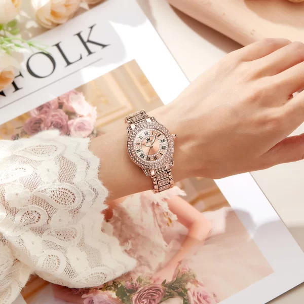 Relógio de pulso, quartzo impermeável, feminino, OLEVS, em aço inoxidável, relógio elegante, diamante original, relógios de luxo, moda - Image 6