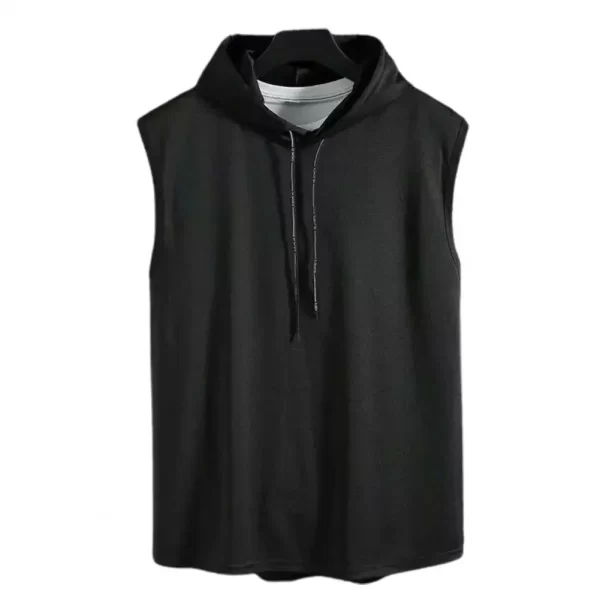 Coletes masculino sem mangas com capuz, muscular, seda gelo, musculação, ginásio, treino, camisa fitness, tops de hip hop, alta qualidade, verão - Image 8