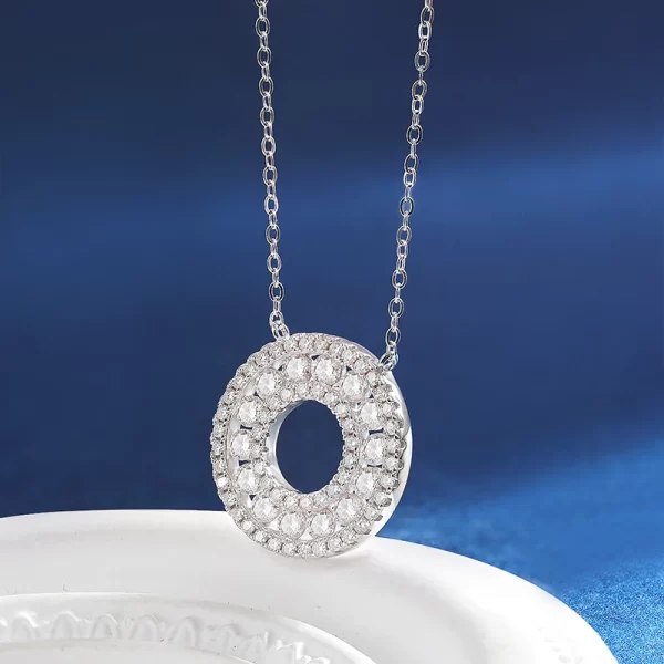 Colar pingente feminino, TBCYD-Duplo Círculo Moissanite, S925 Corrente Pescoço de Prata, Jóias de Luxo Presente, Cor D, Certificado GRA, 1.4CT - Image 2