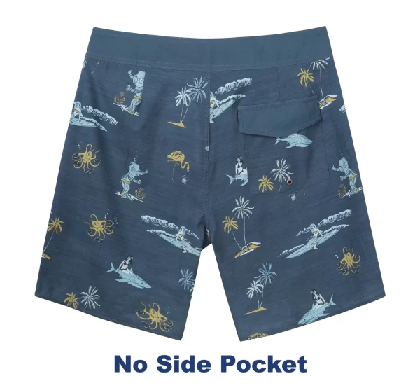 Shorts masculino, Surfcuz calções de prancha, secagem rápida, roupa de banho impresso praia esportes troncos verão surf 4 way estiramento boardshorts - Image 2