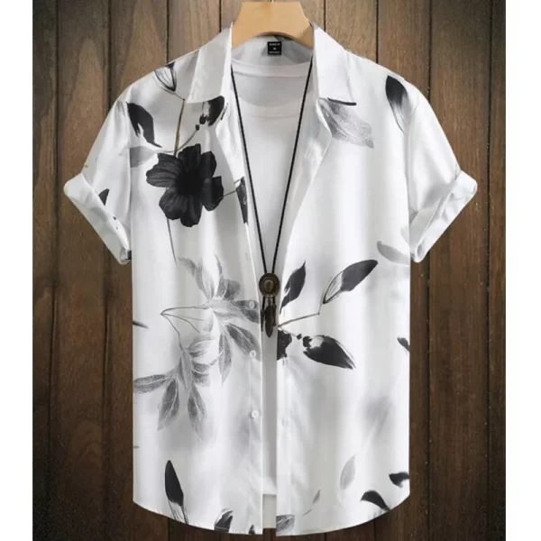 Camisas masculina, havaiana de grandes dimensões, simples, estampada em 3D, casual, top retrô, roupa solta, manga curta, conforto, moda verão - Image 11