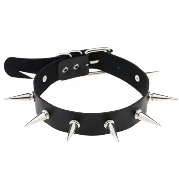 Pulseira de couro masculina espinho de rebite, de couro punk gótico rock unissex com três fileiras - Image 23