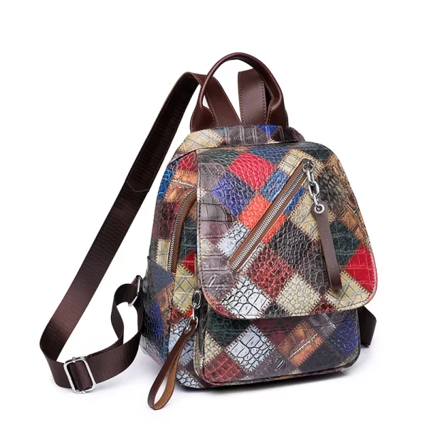 Mochila de couro macio PU feminina, Bolsa de grande capacidade, de viagem de lazer simples, mochila pequena, moda, nova - Image 5