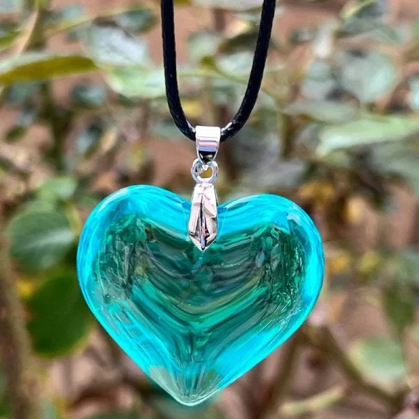 Colar de vidro, moda Jóias Coração, Charm Coração Pingente Colares Clavícula Cadeia para Namorada Casal Aniversário Presente - Image 3