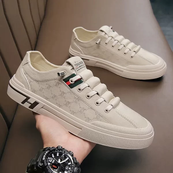 Tênis unissex, casual de esportes ao ar livre, sapato branco estilo coreano elegante, design Lowcut - Image 7