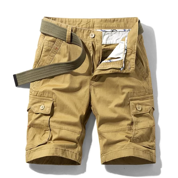 Bermuda/Calções masculino de algodão multi bolsos, sólido, secagem rápida, ao ar livre, respirável, militar, verão, moda masculina, quente. - Image 11