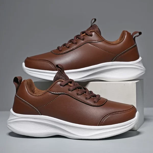 Tênis de couro PU unissex, sapatos antiderrapantes, calçados casuais, tênis, outono, novo. - Image 3