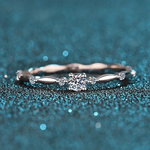 Anel feminino, NeeTim-Anel Moissanite, 925 Sterling Silver, Anéis de Noivado, Presentes de Casamento, Joalheria Fina, Cor D, VVS1, Certified - Image 2