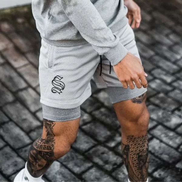 Shorts masculino corrida de fitness seco rápido, shorts de malha, calças curtas para musculação, 2 em 1, alta qualidade, verão - Image 10