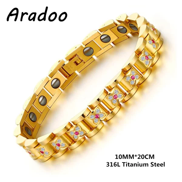 Pulseira/Bracelete, masculino, magnético do emagrecimento do aço Titanium, braceletes anti-radiação da terapia. - Image 8