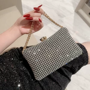 Bolsa feminina de strass, de ombro feminina de diamantes, de alta qualidade, tiracolo feminina, bolsa luxuosa brilhante noite, nova