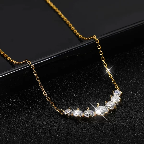 Colar feminino, KNOBSPIN D VVS1 Moissanite Pingente, Moda Partido Jóias GRA Certified 925 Sliver Banhado Colar De Ouro Amarelo - Image 2