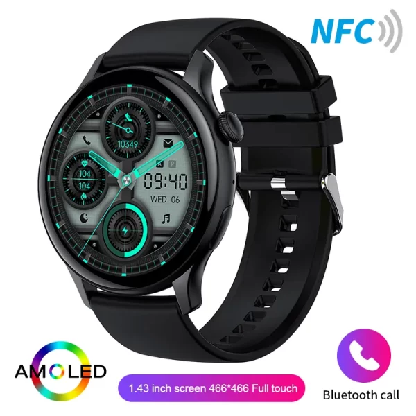 Relógio de pulso feminino, HYTRON-impermeável esportes relógio inteligente, sempre exibe o tempo, chamada Bluetooth, IP68, AMOLED, 1,43 "tela HD, 466x466 - Image 18