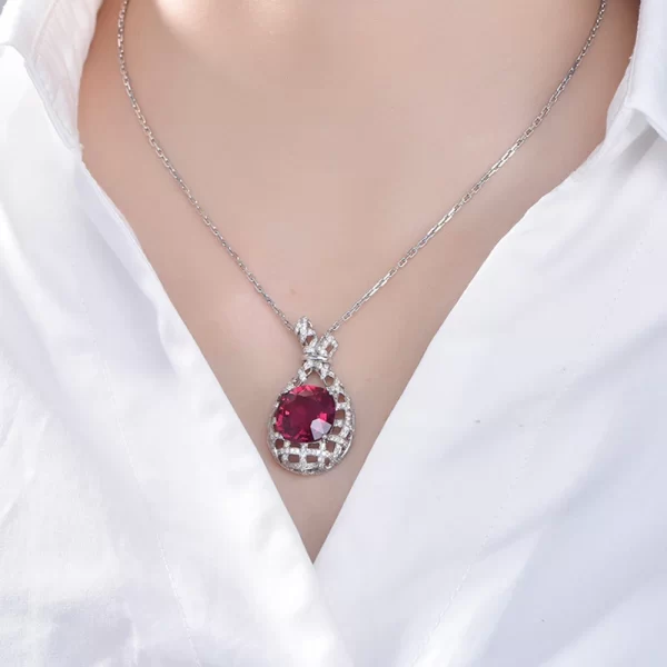 Colar feminino, Wpb original colar imitado natural pombo sangue vermelho, corrente de jóias luxo presente da menina - Image 4