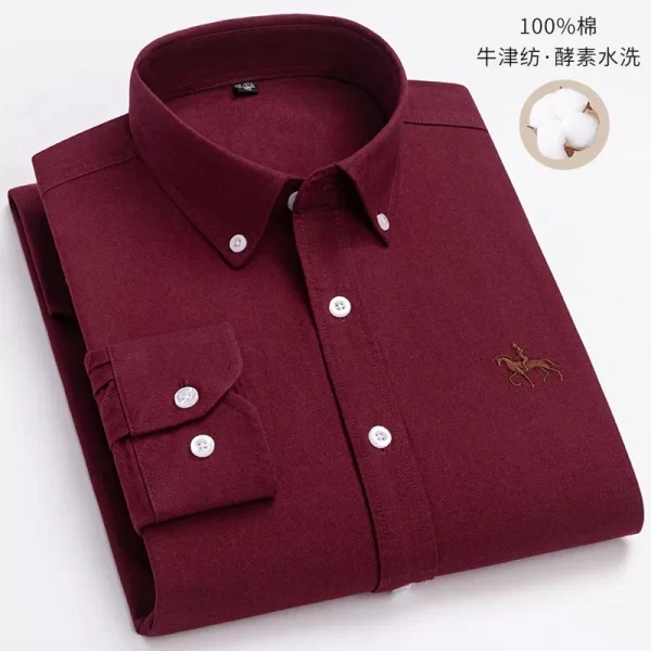Camisas masculina formal slim fit, plus size, camisas de manga comprida para escritório, roupas, 100% algodão, novo - Image 15
