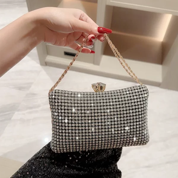 Bolsa feminina de strass, de ombro feminina de diamantes, de alta qualidade, tiracolo feminina, bolsa luxuosa brilhante noite, nova - Image 3