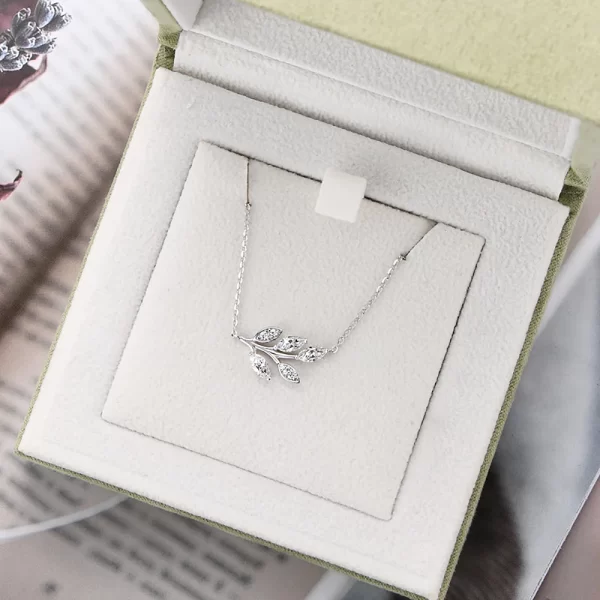 Colar de pingente feminino, Mossanite Diamante, 0,9 Carat, Marquise Cut, 100% 925 Sterling Silver, Colares de Folhas, Jóias - Image 6
