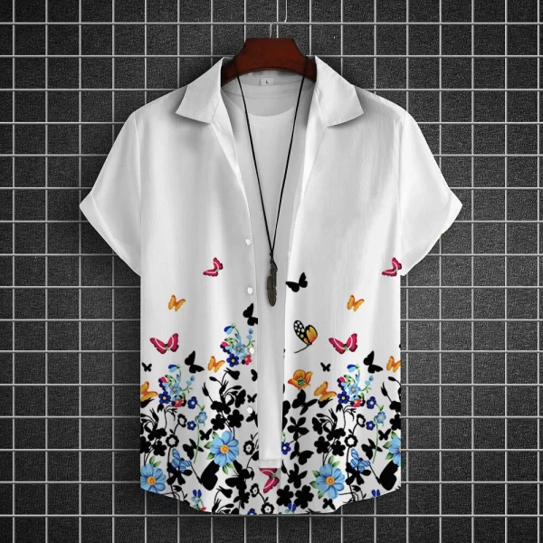 Camisas masculina, havaiana de grandes dimensões, simples, estampada em 3D, casual, top retrô, roupa solta, manga curta, conforto, moda verão - Image 3