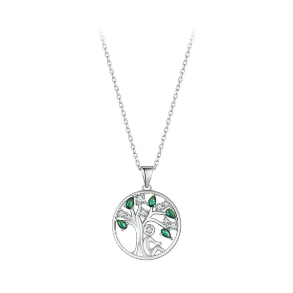 Colar feminino, BAMOER-925 Sterling Silver Colar Árvore da Vida, colares pingentes da árvore da sorte banhados a ouro 14k, joias. - Image 7