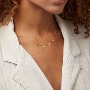 Colar feminino, cute letter, pingente,  com Nome Personalizado Jóias em Aço Inoxidável, Presentes de Natal Personalizados para Mamãe e Esposa