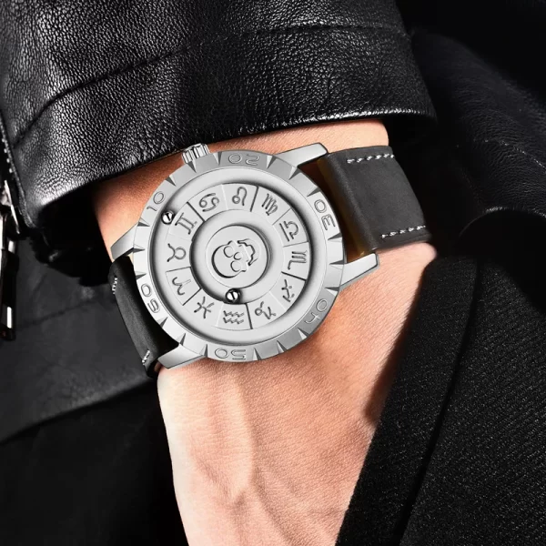 Relógio de pulso masculino, quartzo, magnético, FOXBOX, Impermeável, Criativo, Ponteiro de Rolagem, Trend Concept, Personalidade. - Image 4