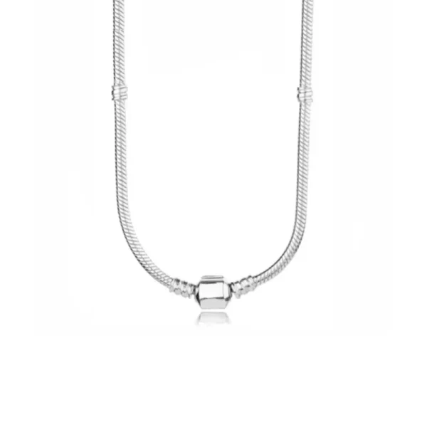 Colar feminino 925 Sterling Silver Equipado Cadeia Cobra, Charme Original, Acessórios de Alta Joalheria, Moda DIY. - Image 2